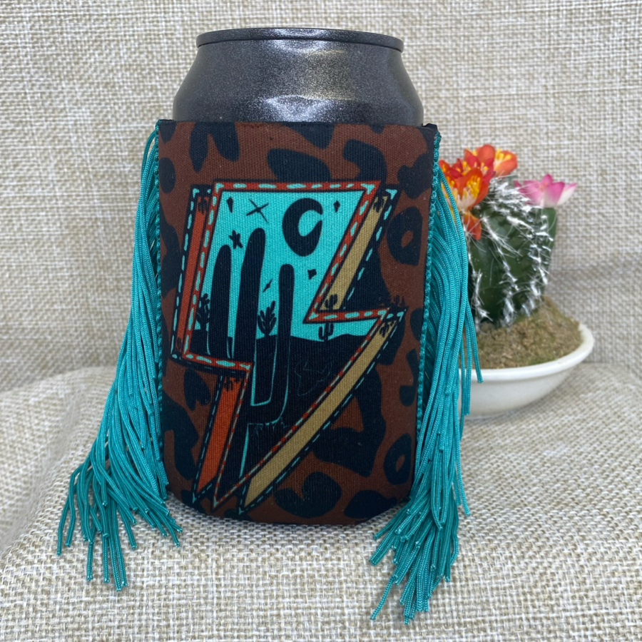 Regular Desert Lightning Fringe Koozie
