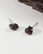 Raw Beauty Post Earrings- Sterling Silver - Black Tourmaline