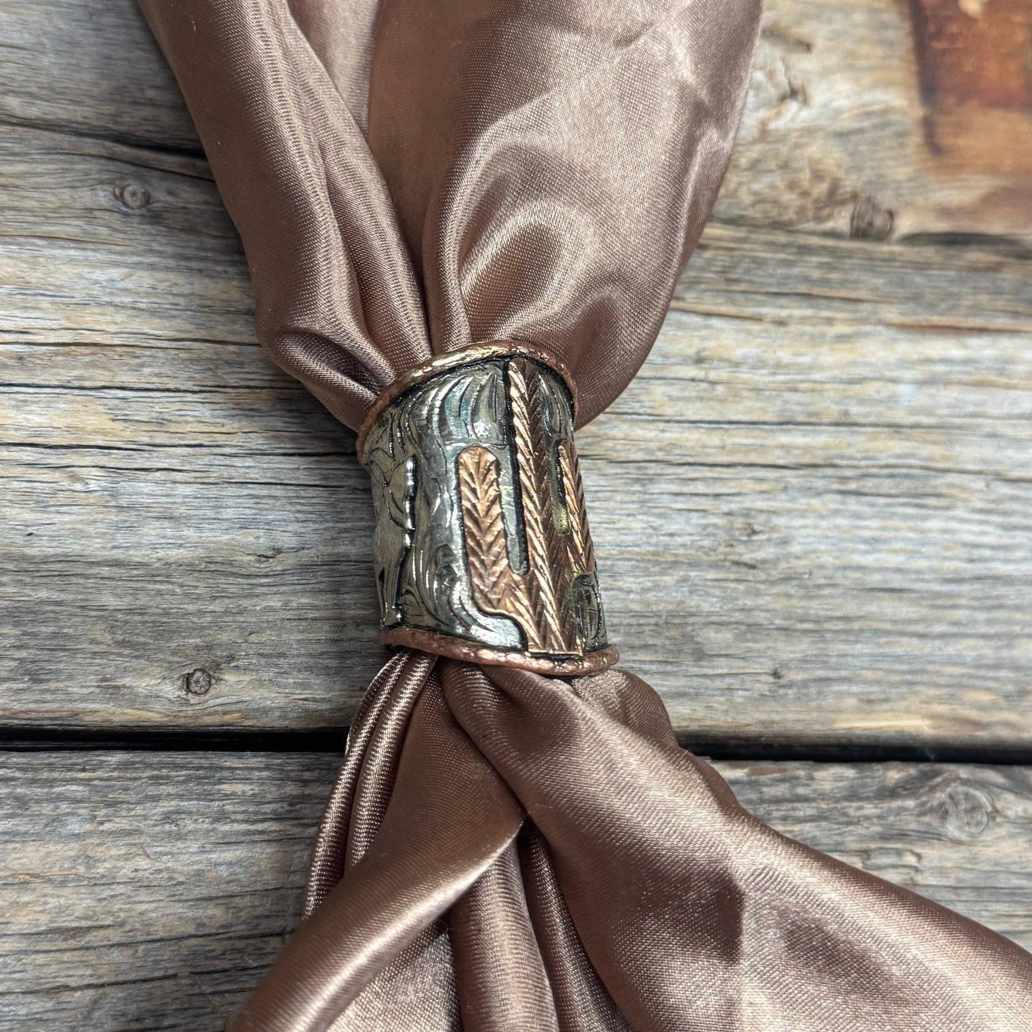 Silver Engraved with Turquoise Wild Rag Slides - Assorted