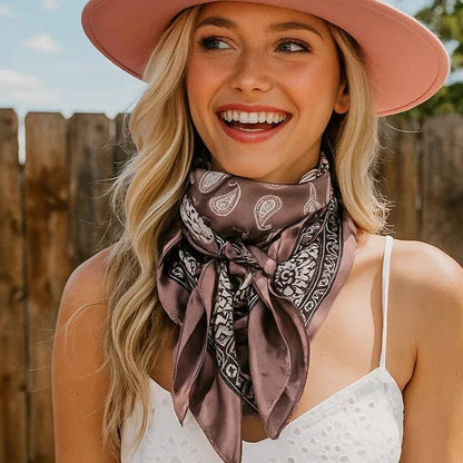 35X35" Two Tone Paisley Wild Rag / Scarf