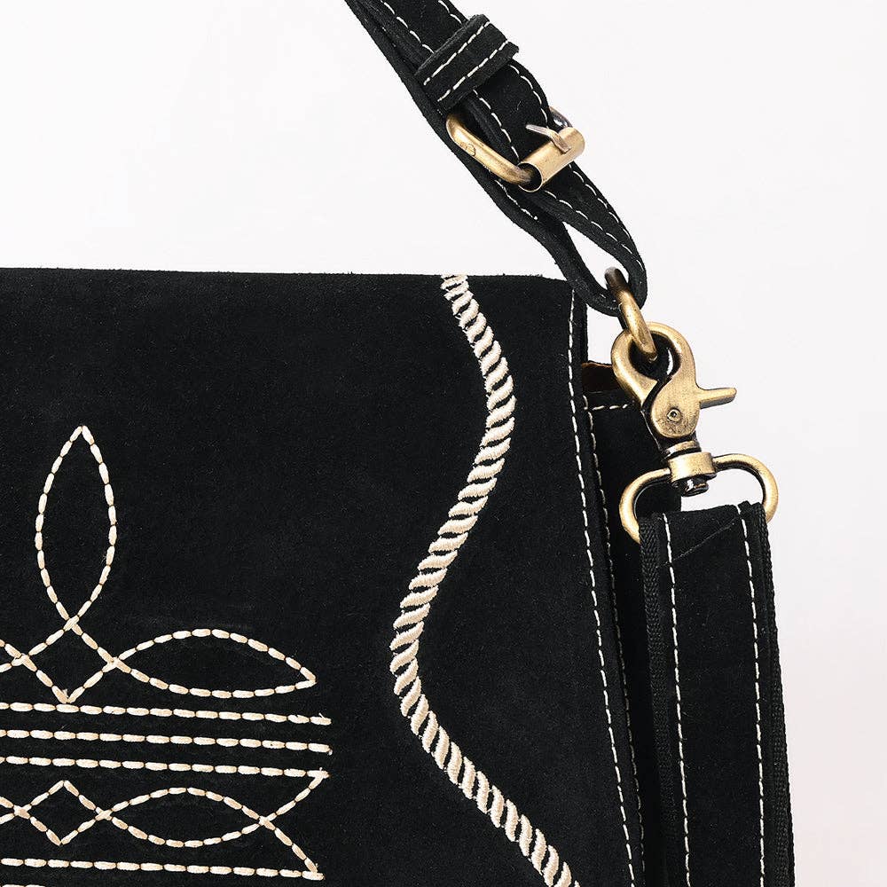 Crossbody Genuine Western Suede Leather bag