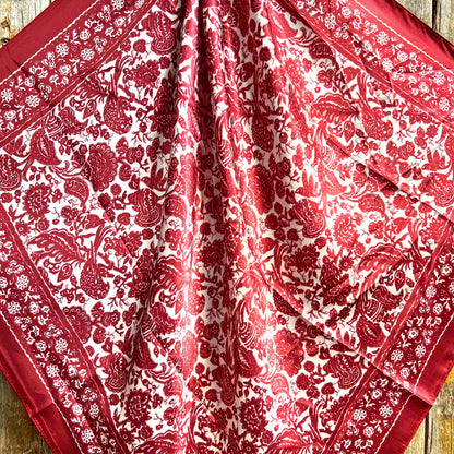 35x35"  Red & Cream Paisley Wild Rag/Scarf