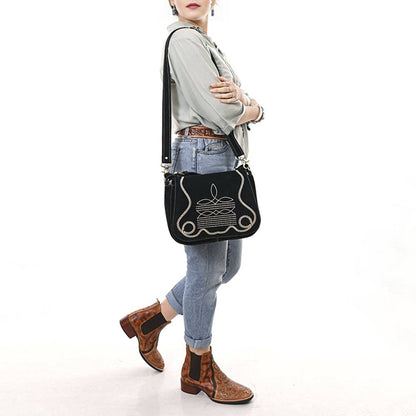 Crossbody Genuine Western Suede Leather bag