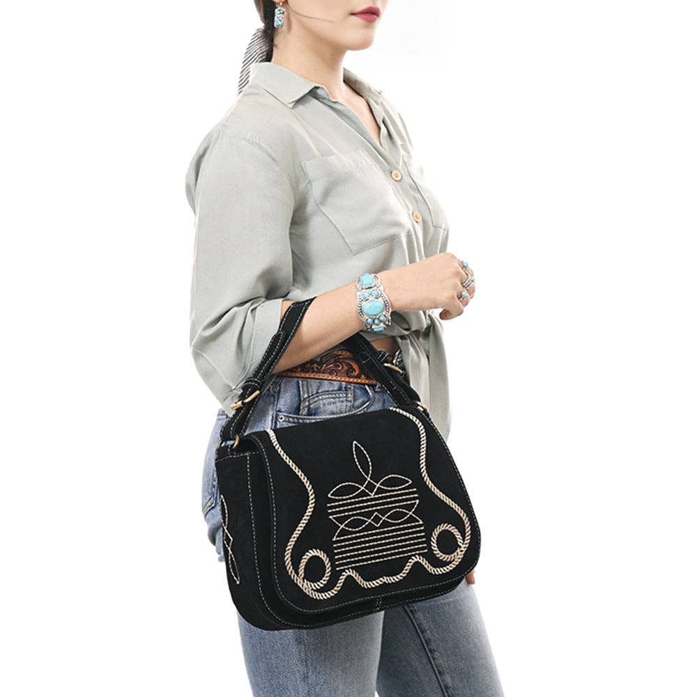 Crossbody Genuine Western Suede Leather bag