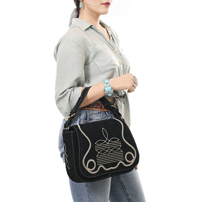 Crossbody Genuine Western Suede Leather bag