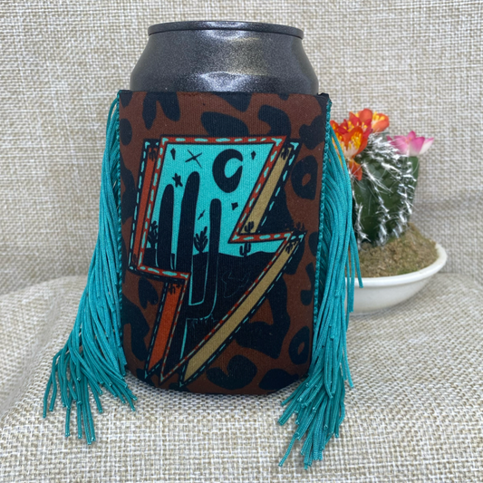 Regular Desert Lightning Fringe Koozie