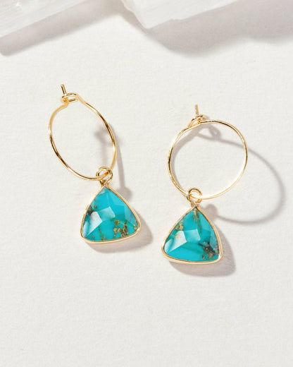 Bermuda Triangle Mini Hoop Earrings- Turquoise