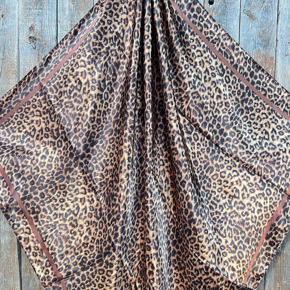 35X35"  Brown Leopard Wild Rag/Scarf