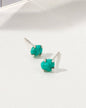 Raw Beauty Post Earrings- Sterling Silver - Turquoise