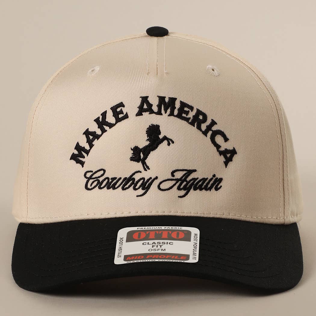 MAKE AMERICA COWBOY AGAIN Embroidered Trucker Hat