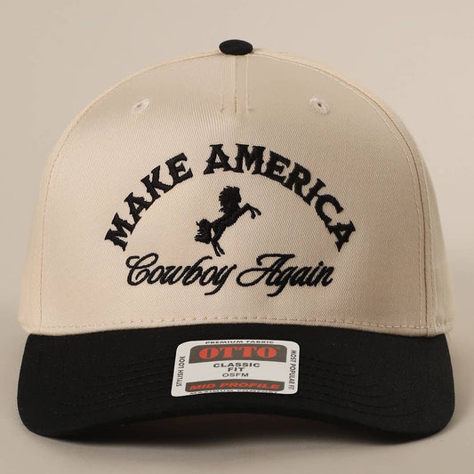 MAKE AMERICA COWBOY AGAIN Embroidered Trucker Hat