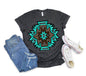 Distressed Aztec Gem Western Tee