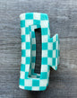4 Inch Large Checkered Claw Clip