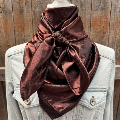 35X35" Brown Jacquard Wild Rag / Scarf