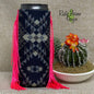 Slim Black and White Aztec Fringe Koozie