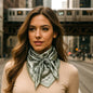 35X35"  Sage & White Paisley Wild Rag/Scarf