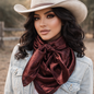 35X35" Brown Jacquard Wild Rag / Scarf