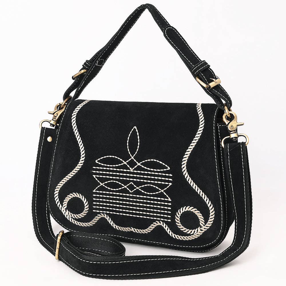 Crossbody Genuine Western Suede Leather bag